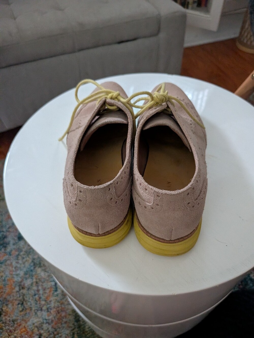 Cole Haan LunarGrand Tan Suede Wingtip Oxfords Citrus Sole Women's 7C - Picture 7 of 8